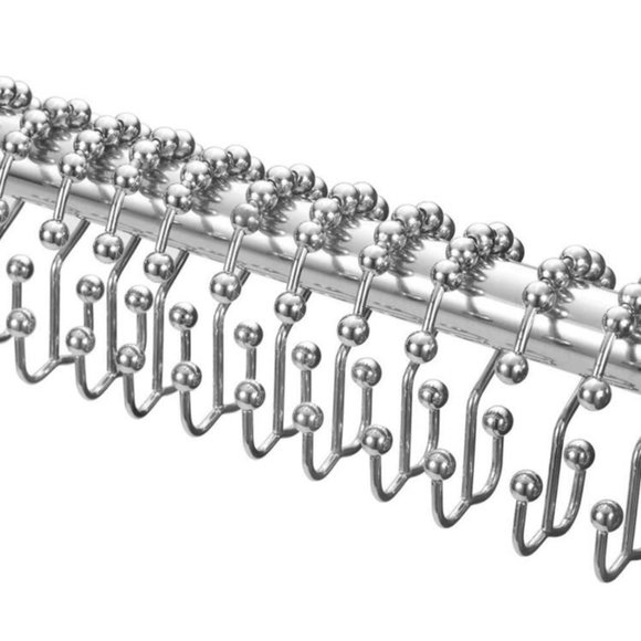 Shower Curtain Hooks Rings Stainless Steel Set of 12 Hooks NEW - Picture 2 of 6